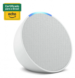 Echo Pop Smart speaker Amazon compacto com som envolvente e Alexa Cor Branca